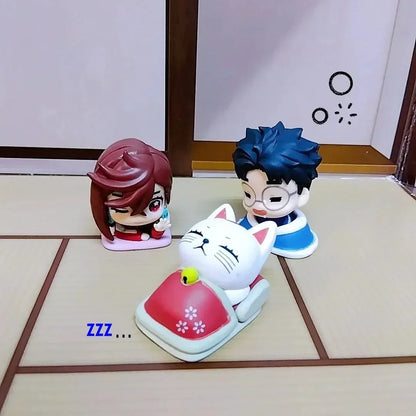Stand stones capsule toys cute Onemutan Dandadan Okarun Momo Ken Takakura Aira Jiji beckoning cat anime sleeping figures