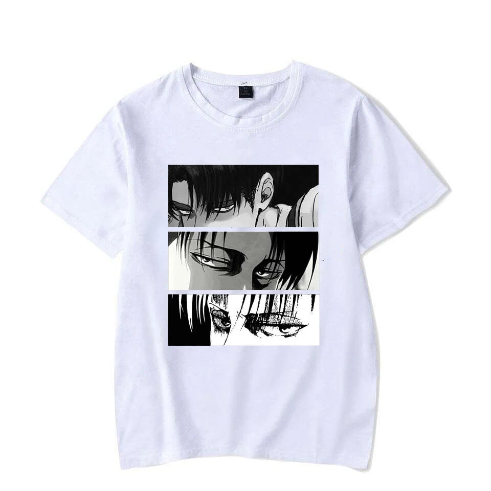 Women T-shirts Japanese Anime Attack On Titan Levi Ackerman Eye Punk Tops Summer Harajuku Oversized Gothic Short Sleeve T-shirt