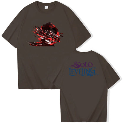 Solo Leveling Echo T-shirt O-Neck Short Sleeve Shirts Fans Gift