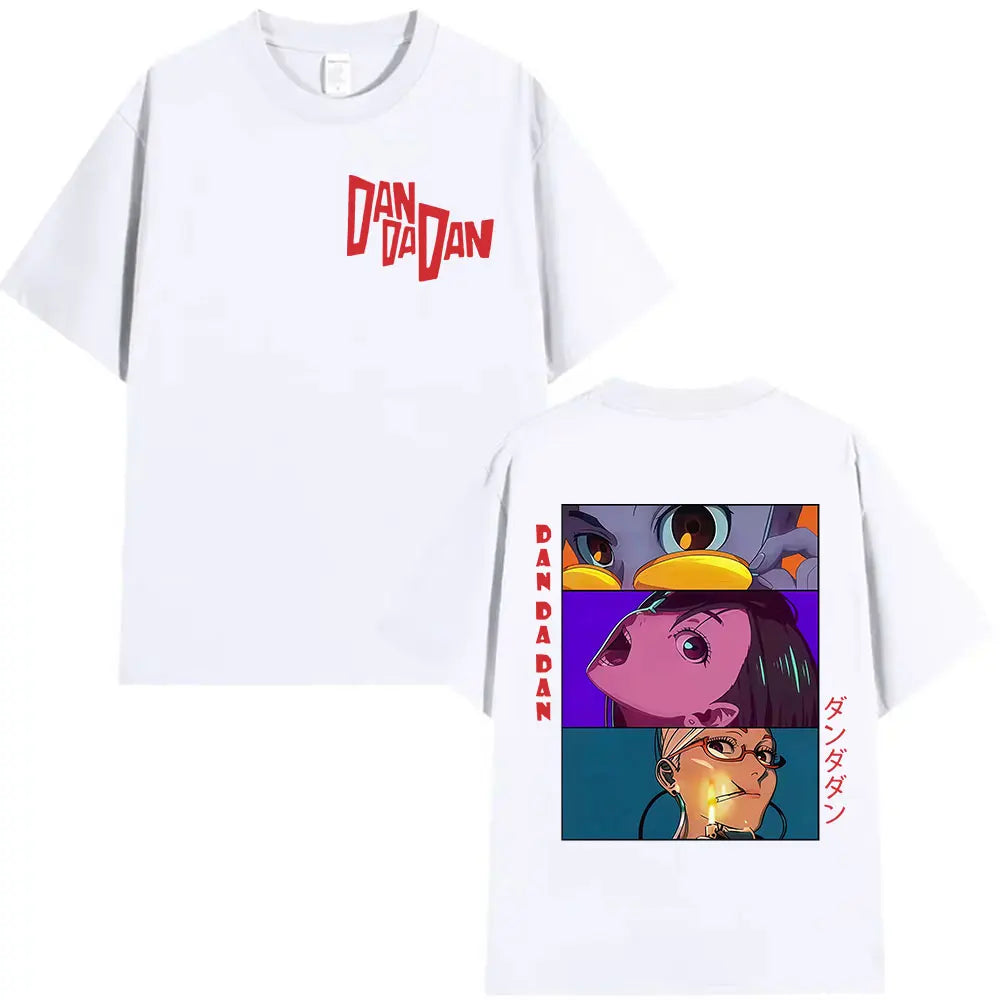 Japan Anime Dandadan Okarun Dan Da Dan Print Tee Shirt Mens Women Vintage Aesthetic T-shirt Fashion High Quality Cotton T Shirts