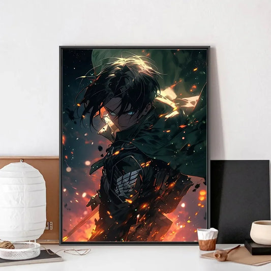 MINISO 5D DIY Levi Ackerman Attack On Titan Mosaic Club Bar Wall Art Painting Bedroom Study Home Décor