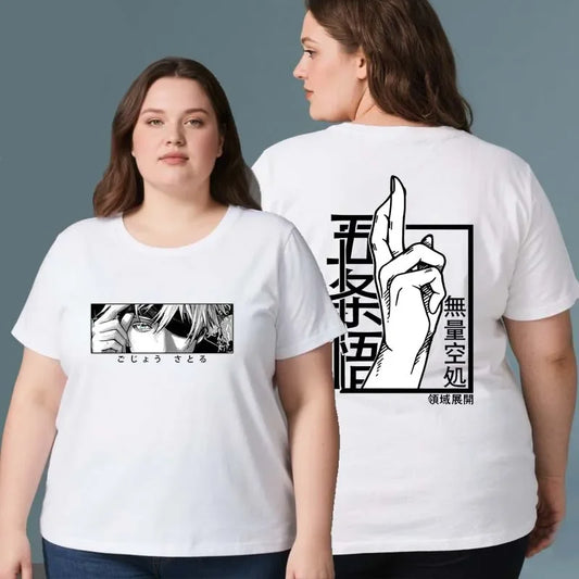 Plus Size T Shirts Fashion Summer Funny Anime Satoru Gojo Jujutsu Kaisen T Shirt Short Sleeve Sport Casual T Shirt Sport Tops