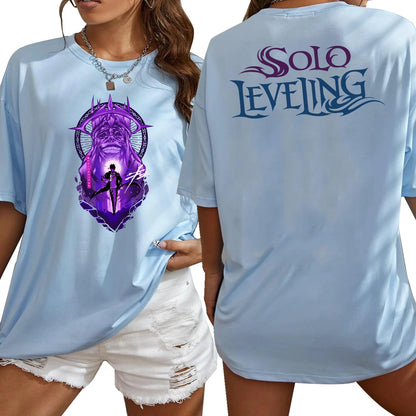 Solo Leveling Statue of God Extra Large T-shirt O-Neck Short Sleeve Fashion Oversize Shirts