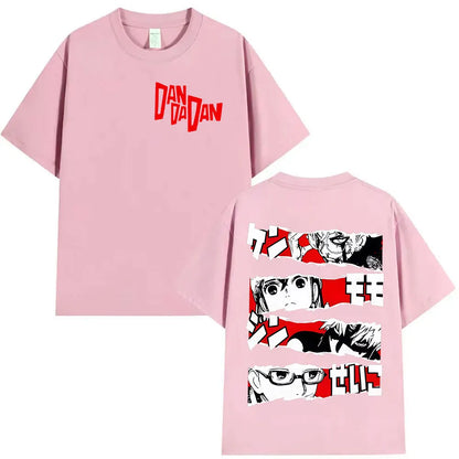 Japan Anime Dandadan Okarun Dan Da Dan Graphic Cover T Shirt Men Women Vintage Oversized T-Shirt O-Neck High Quality Cotton Tees