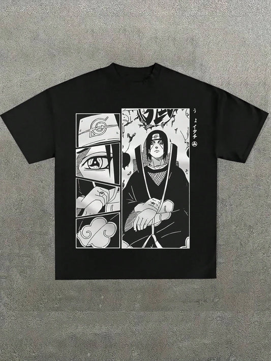 Naruto Itachi Uchiha Anime Men's T-shirt Short Sleeve Streetwear Summer Graphic Tee Cosplay Japanese Manga Print Y2k Clothes Top