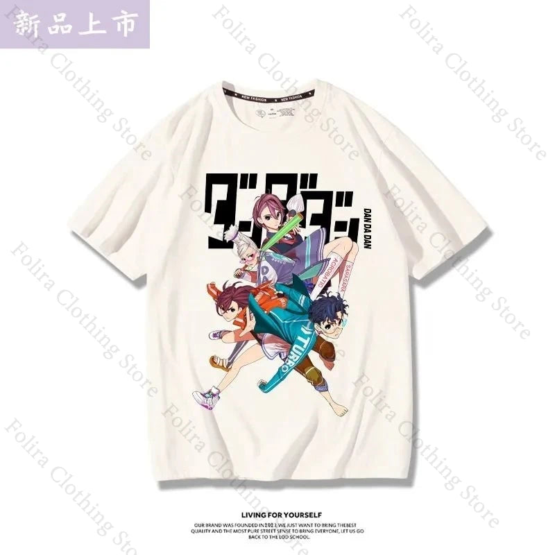 2025 Anime DAN DA DAN Printing T-shirt Cotton Summer Tops Short Sleeve Tee Casual Men Women T-shirts Men's Clothing