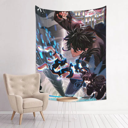 Anime Solo Leveling Tapestry Bohemian Polyester Wall Hanging Wall Decor Background Cloth Witchcraft Tapestries