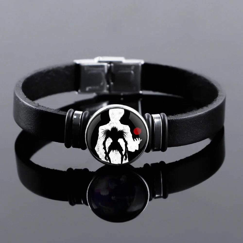 Death Note Design Vintage Leather Rope Bracelet Art Multilayer Braided Bracelets Bangles Handmade Charm Jewelry Gift