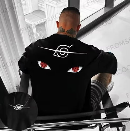 New Naruto Anime Peripheral Printing T-shirt Men's Summer Japanese Loose Casual Wear Large Size Children's Parent-child Top