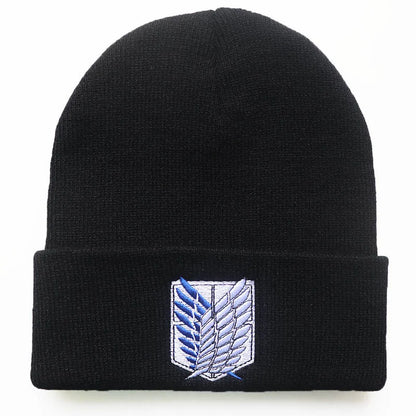 NEW Anime Attack on Titan Fashion Embroidery Knitted Hat New Men Women Hip Hop Hat Winter Hat Fashion Unisex Cap Streetwear gift