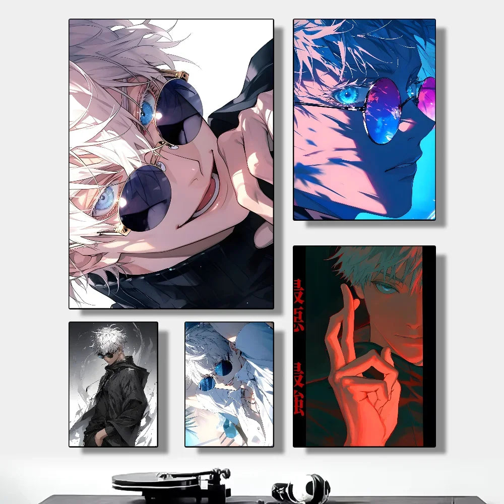 Jujutsu Kaisen Satoru Gojo Poster Minimalist Aesthetics Print Canvas Painting for Living Room Modern Home Decor