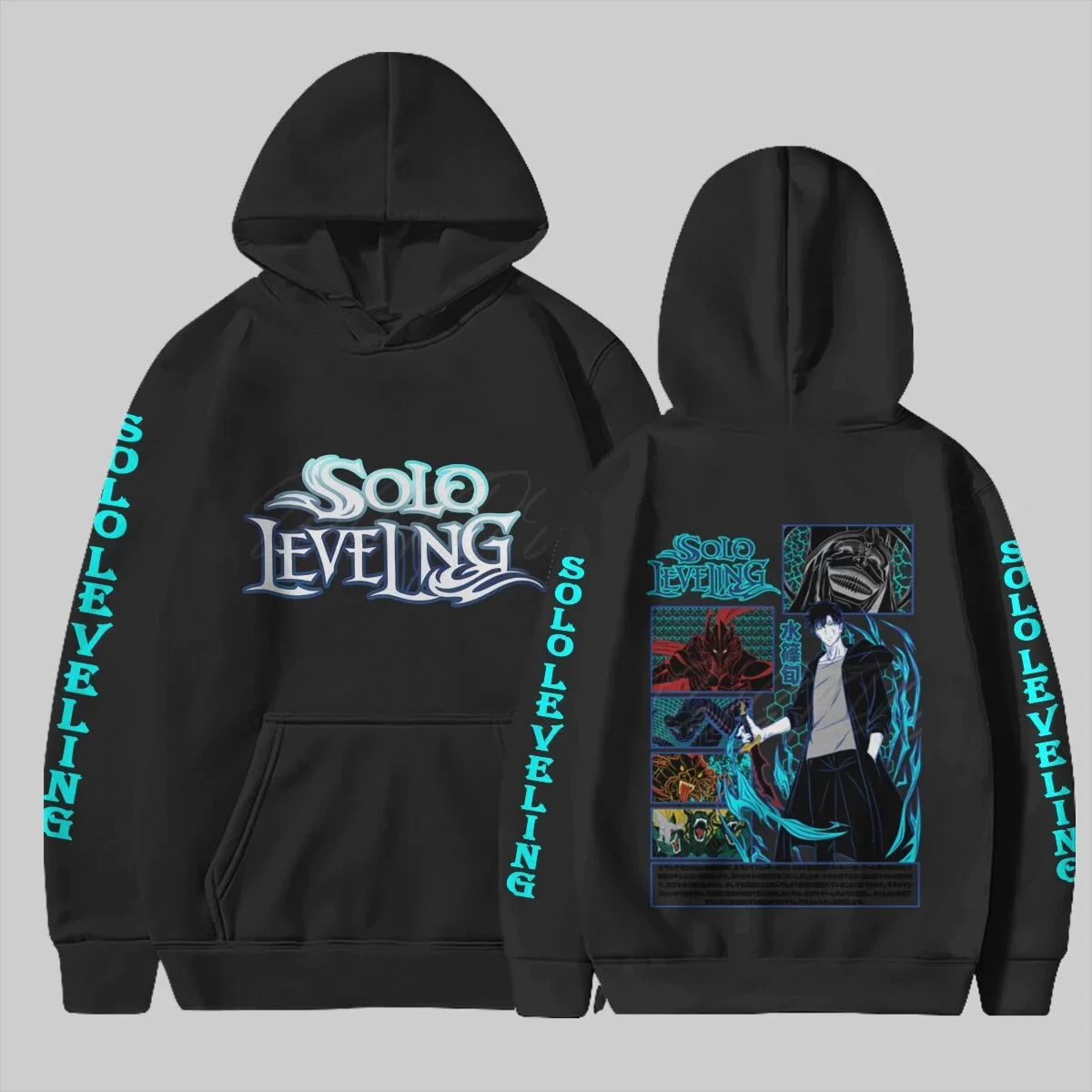 Anime Solo Leveling Sung Jinwoo Print Hoodies Men Women Manga Casual Pullover Unisex Harajuku Streetwear Long Sleeve Sweatshirts
