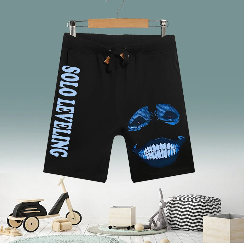 Summer Anime Solo Leveling Print Men's Shorts Sport Five-Point Shorts Women's Oversized Casual Basketball Gym Quick-drying Pants