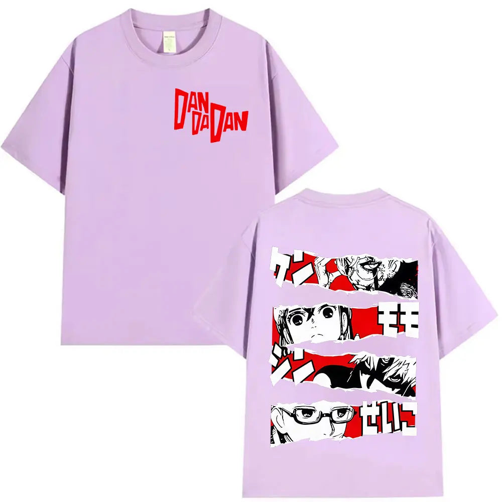 Japan Anime Dandadan Okarun Dan Da Dan Graphic Cover T Shirt Men Women Vintage Oversized T-Shirt O-Neck High Quality Cotton Tees