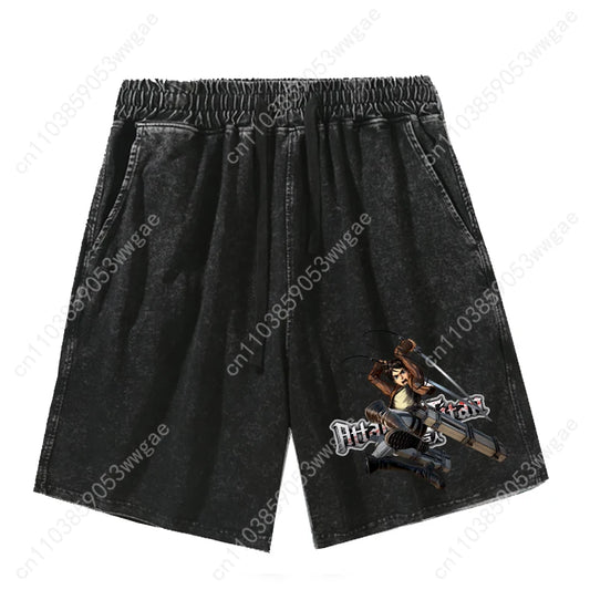 Attack On Titan Shorts Man Woman Teenager Retro Short Pants Vintage Cotton High Quality Elastic Soft Beach Short Customized Pant